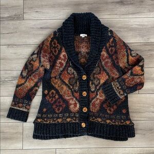 J. Jill wool blend button up front cardigan thick sweater size large